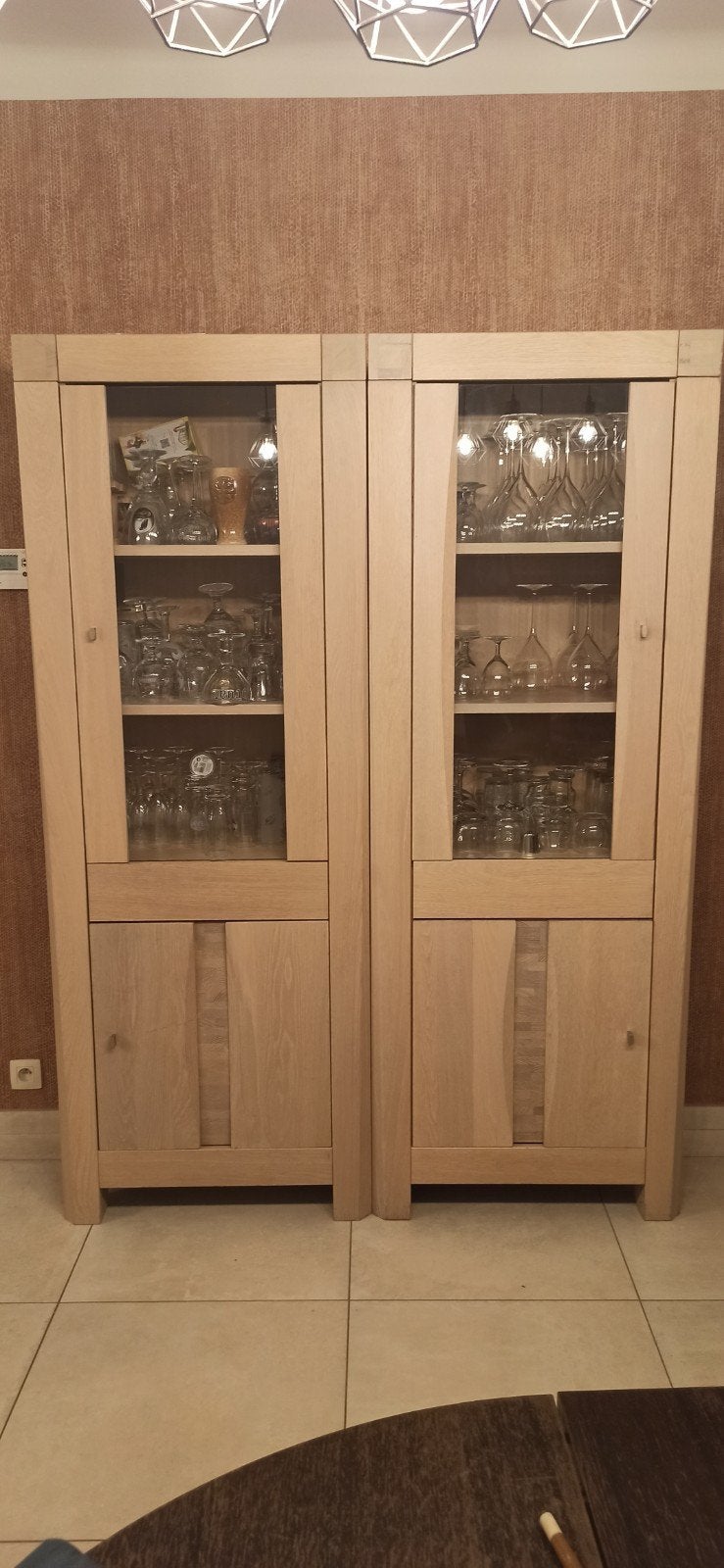 Meuble Vitrine chêne massif, 25 à 50 cm, Contemporain, Utilisé, 50 à 100 cm