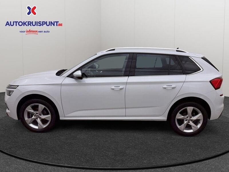 Skoda Kamiq 1.0 TSI Ambition Carplay Zetelverwarming PDC GPS, Auto's, Stof, Gebruikt, 95 pk, Wit