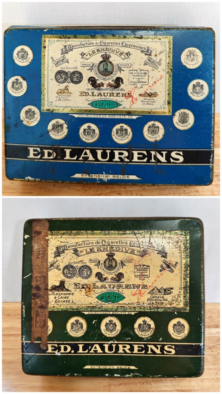 2 sigaretten / cigarettes blikken Ed. Laurens, Verzenden