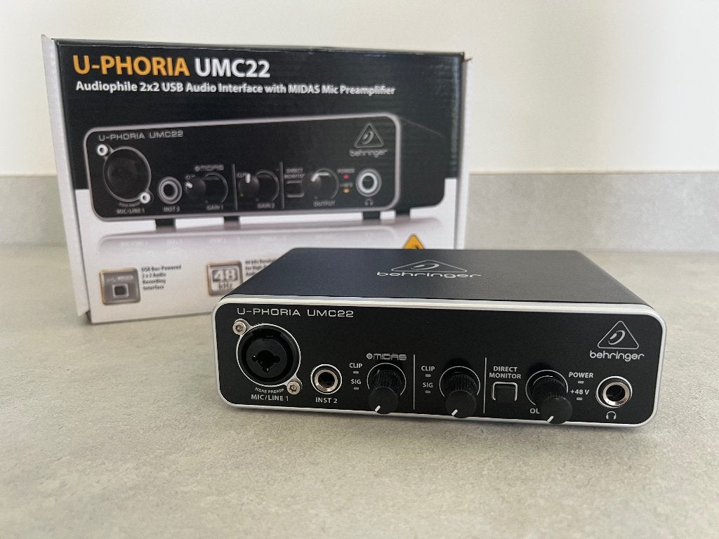 Behringer U-Phoria UMC22 USB audio-interface, Enlèvement ou Envoi, Comme neuf, Moins de 5 canaux, Entrée micro