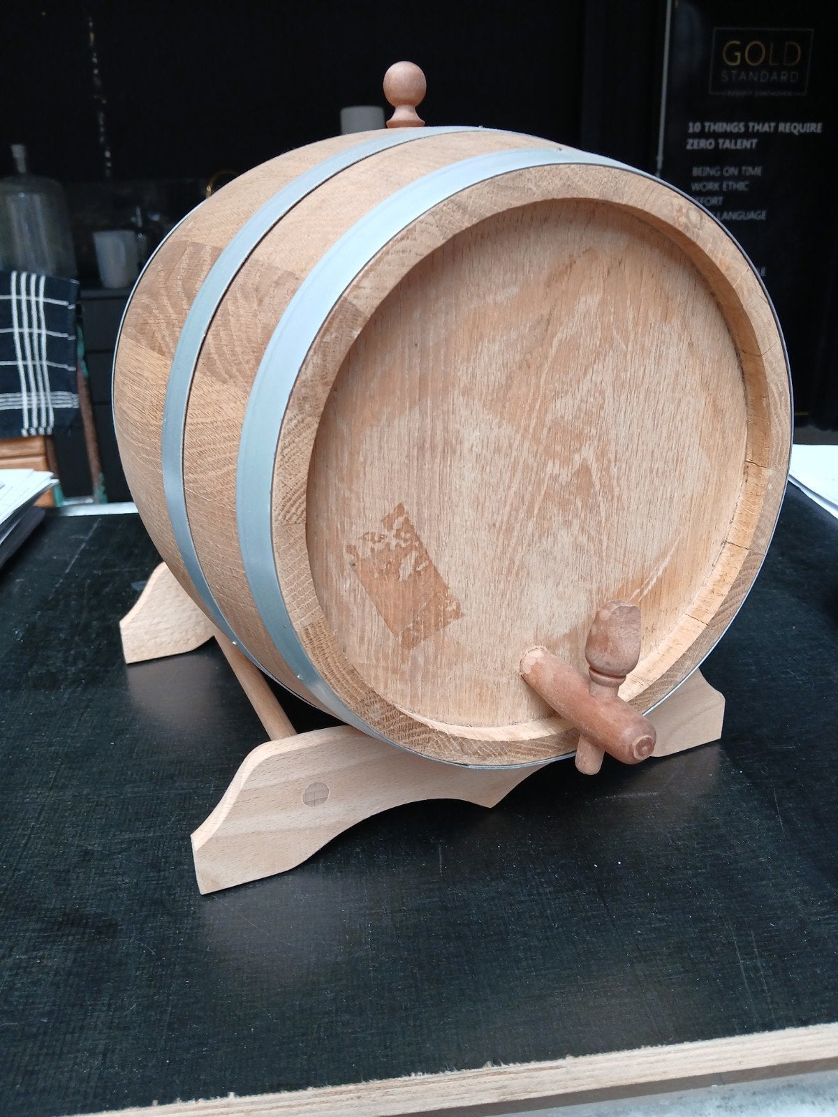 houten vaatje, 10 liter, Ophalen, Zo goed als nieuw, Hout