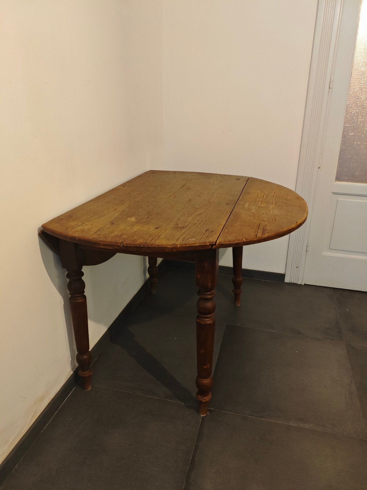 Table à manger pliante en bois 120 cm - Dining table folding, Antiquités & Art, Enlèvement