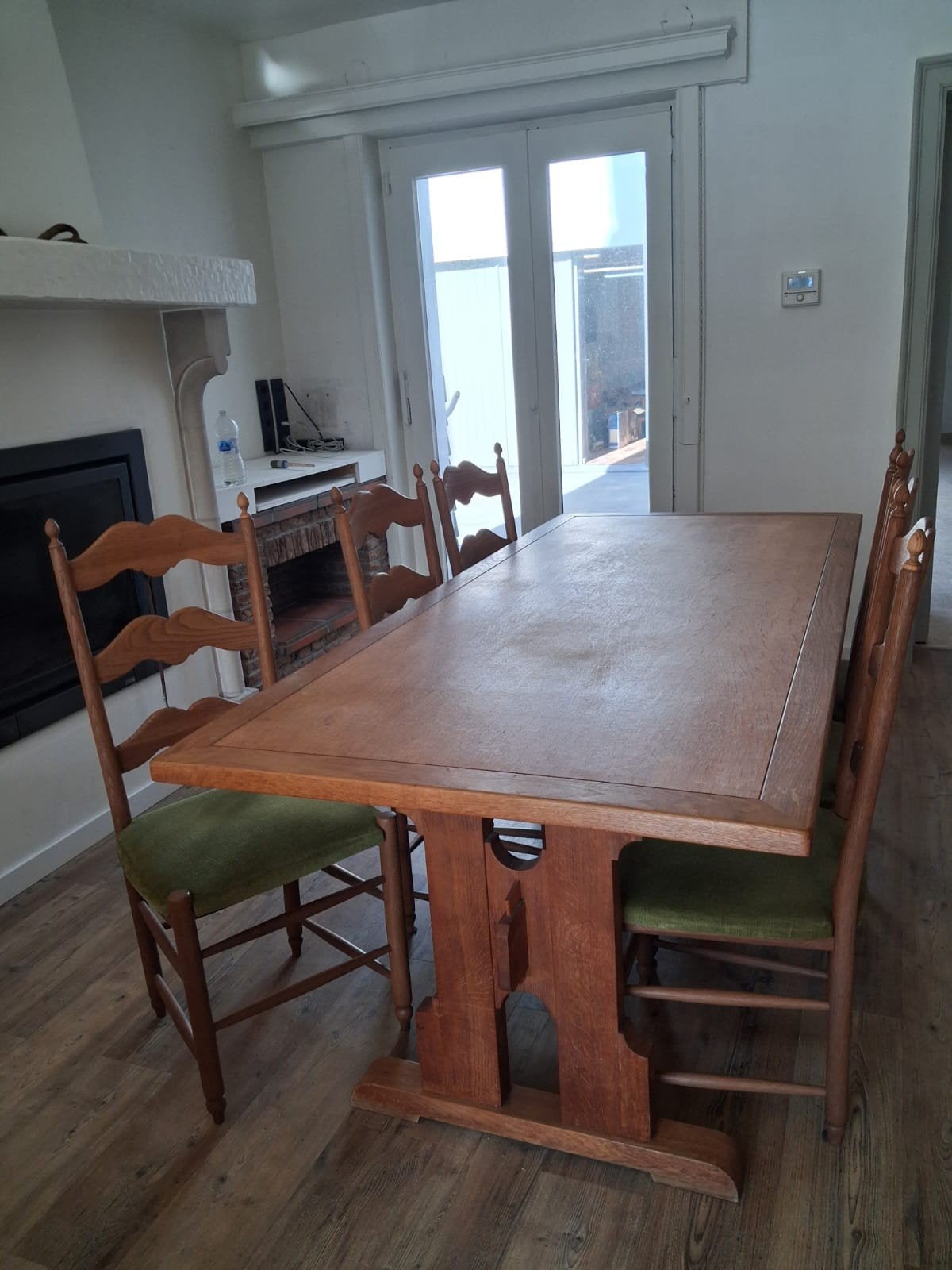 eiken tafel met 6 stoelen, Enlèvement, Utilisé, 6 à 8 chaises