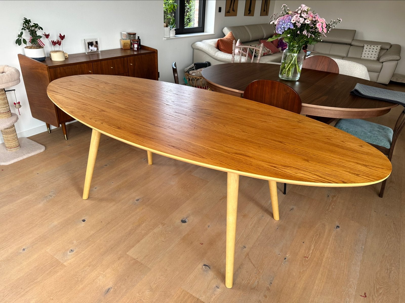 Table ovale en bois 6 à 8 personnes, 100 à 150 cm, Enlèvement, Chêne, Ovale