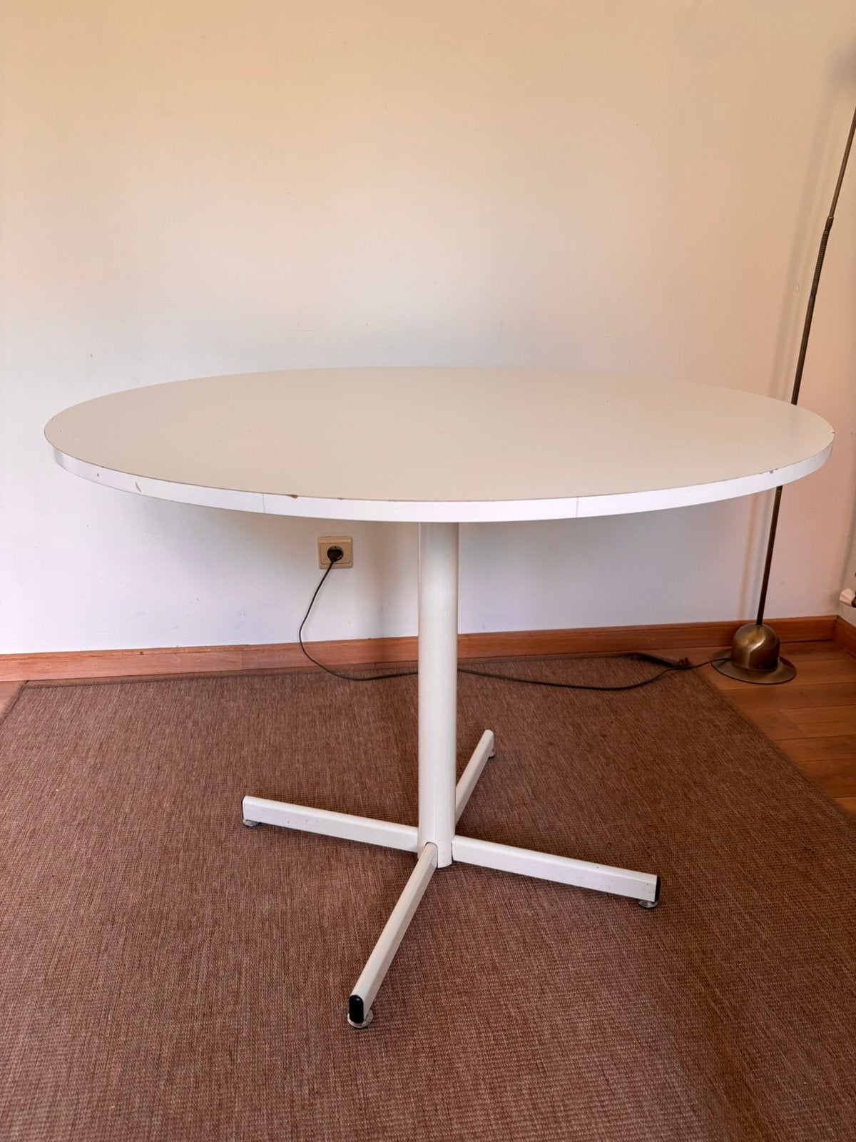 Witte tafel - 4 personen, Huis en Inrichting, Ophalen, Gebruikt, Rond, Vier personen
