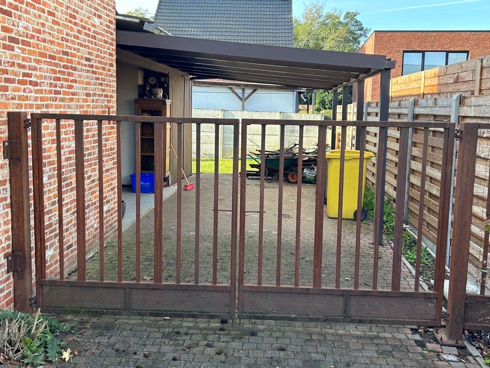Poort 3 m breede 1,5 m hoog, Ophalen, Gebruikt, IJzer