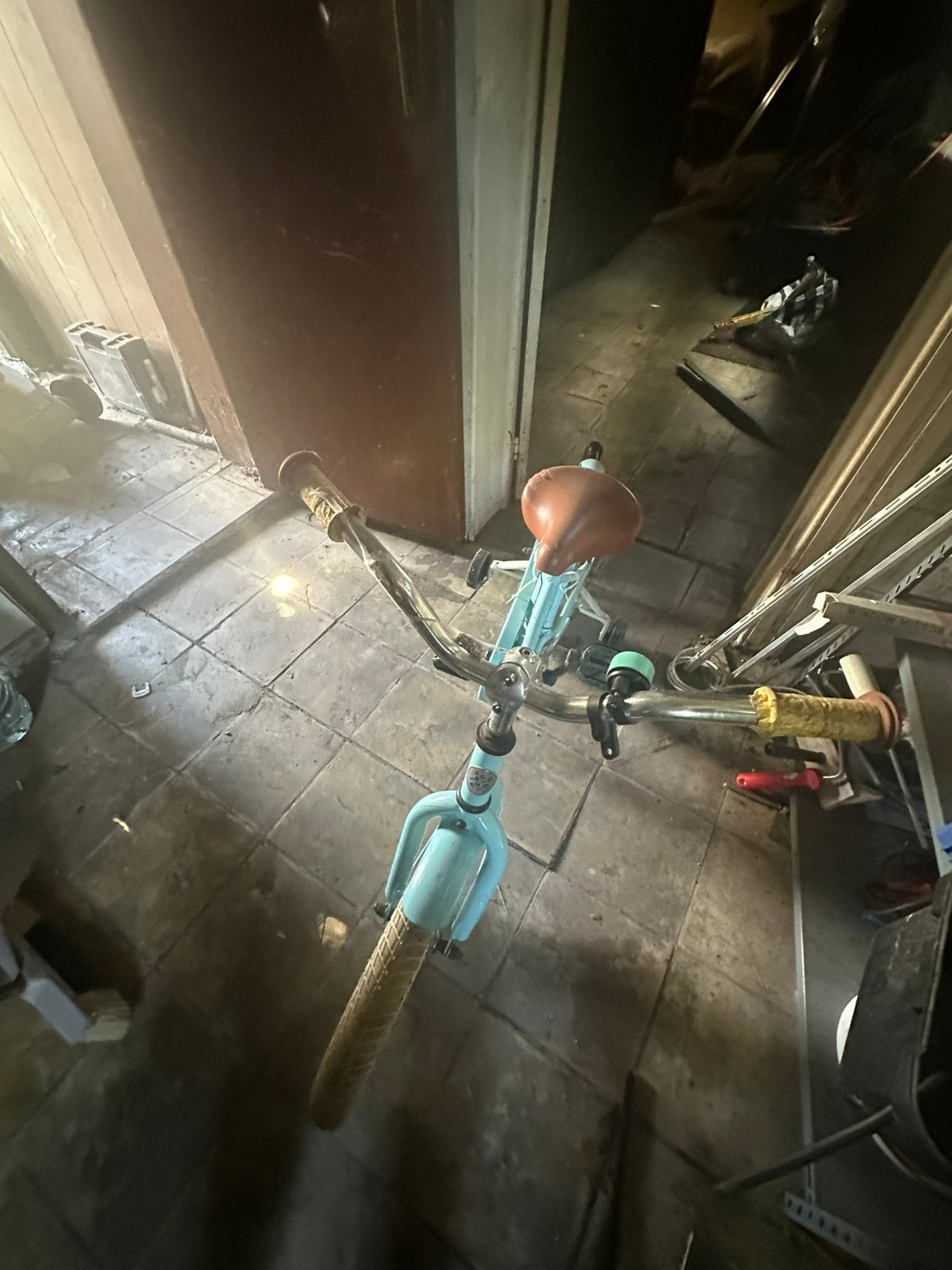 Mooie blauwe kinderfiets, Ophalen, Gebruikt, 16 tot 20 inch, Zijwieltjes