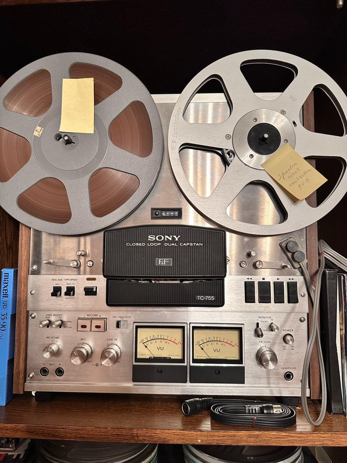 Bandopnemer Sony TC-755 en boxen ITT, TV, Hi-fi & Vidéo, Enregistreurs audio, Enlèvement, Magnétophone, Avec bandes