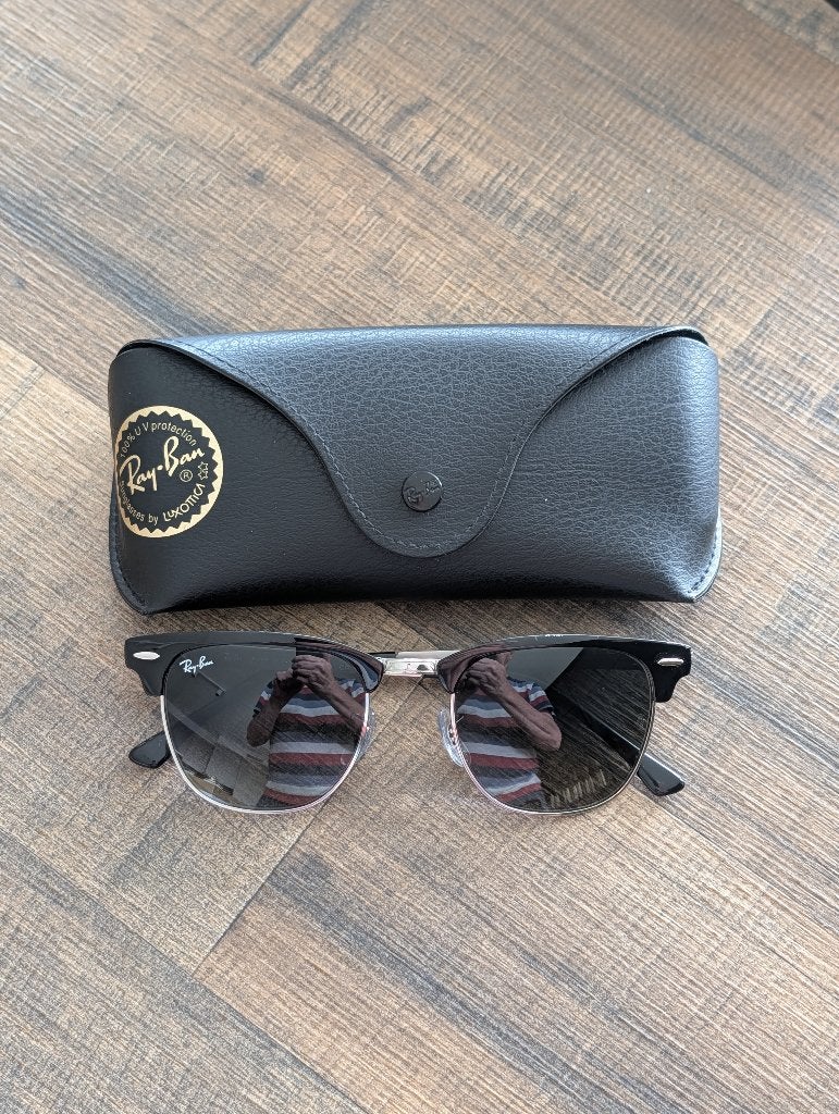 Lunettes de soleil Ray Ban Clubmaster en métal, Comme neuf, Enlèvement, Ray-Ban, Lunettes de soleil