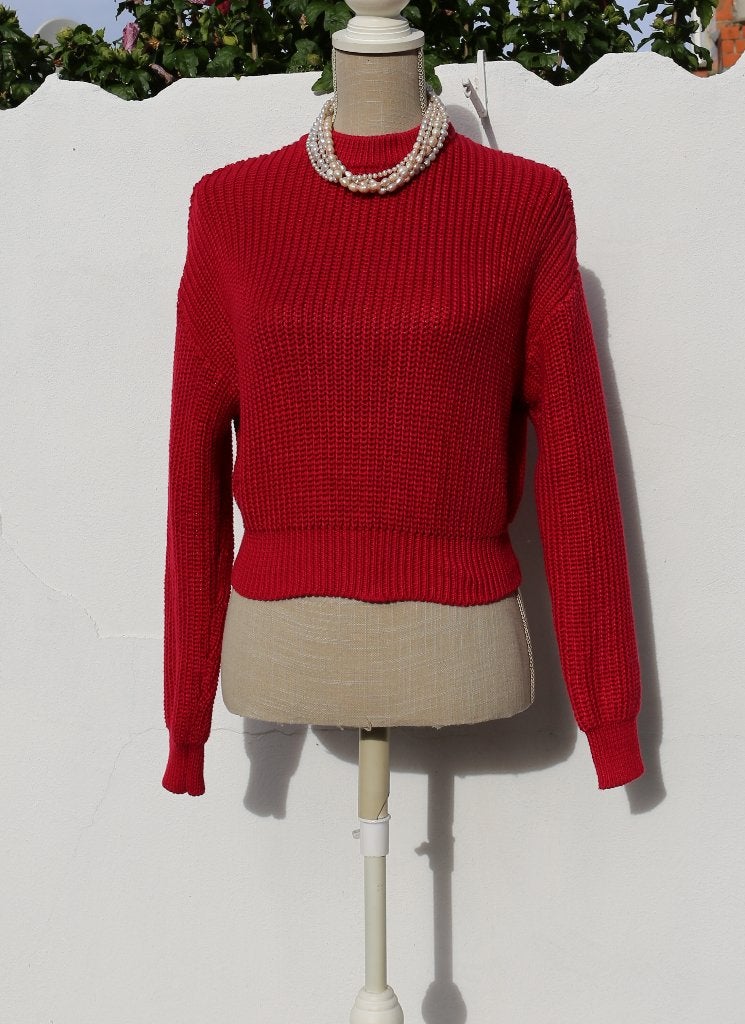 S Pull & Bear rode trui, Kleding | Dames, Truien en Vesten, Ophalen of Verzenden, Zo goed als nieuw, Rood, Maat 36 (S)