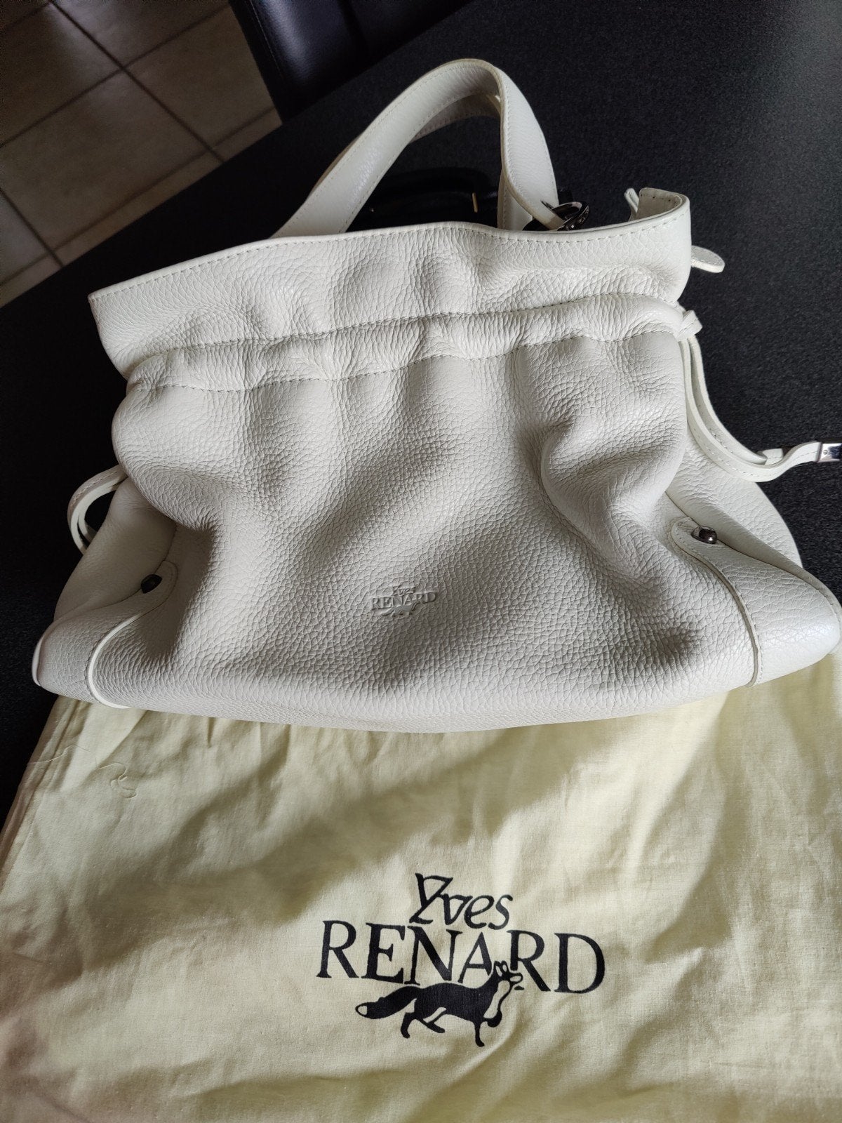 Handtas wit leder Yves Renard, Ophalen, Wit, Handtas