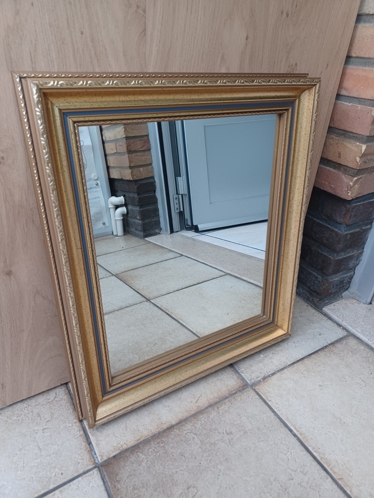 Wandspiegel gouden deco kader, Ophalen of Verzenden