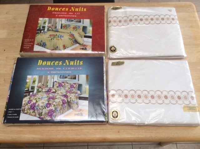 Te koop 3paar laken set +1set bed overtrek, Overige kleuren, Overige typen, Katoen, Nieuw