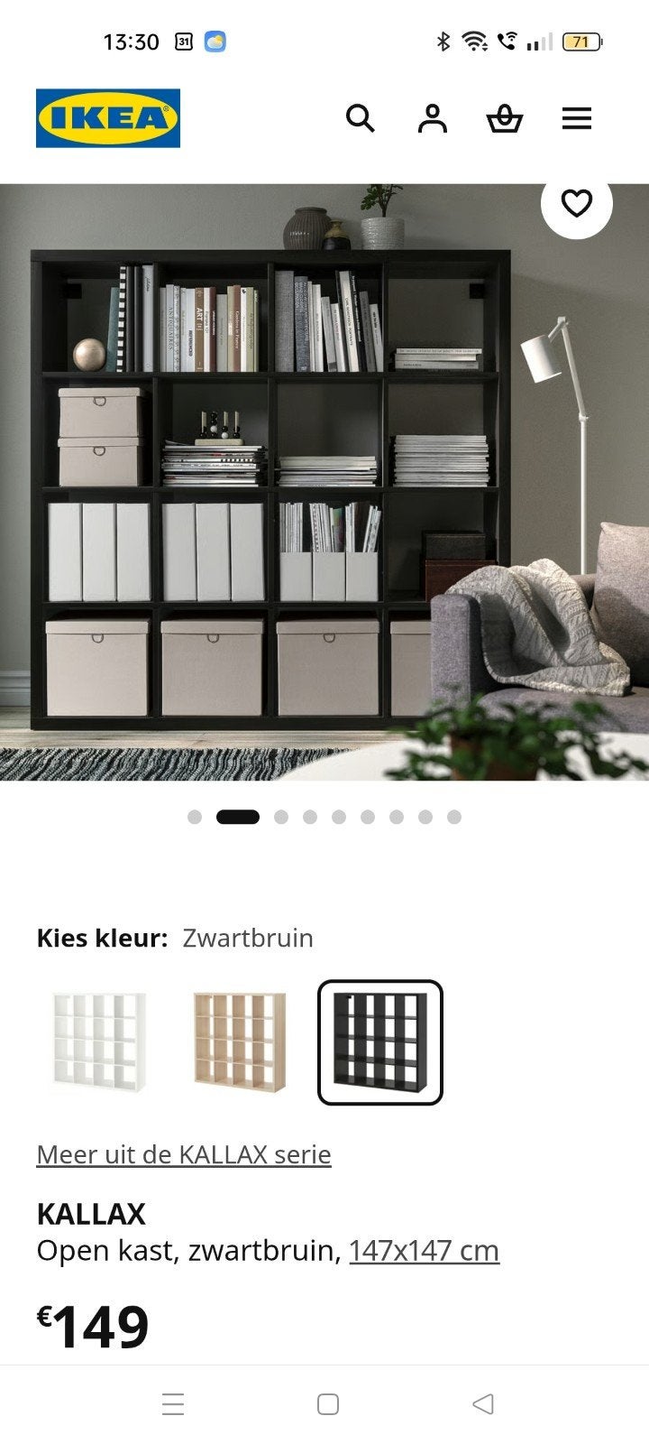 Ikea Kallax vakkenkast, Ophalen