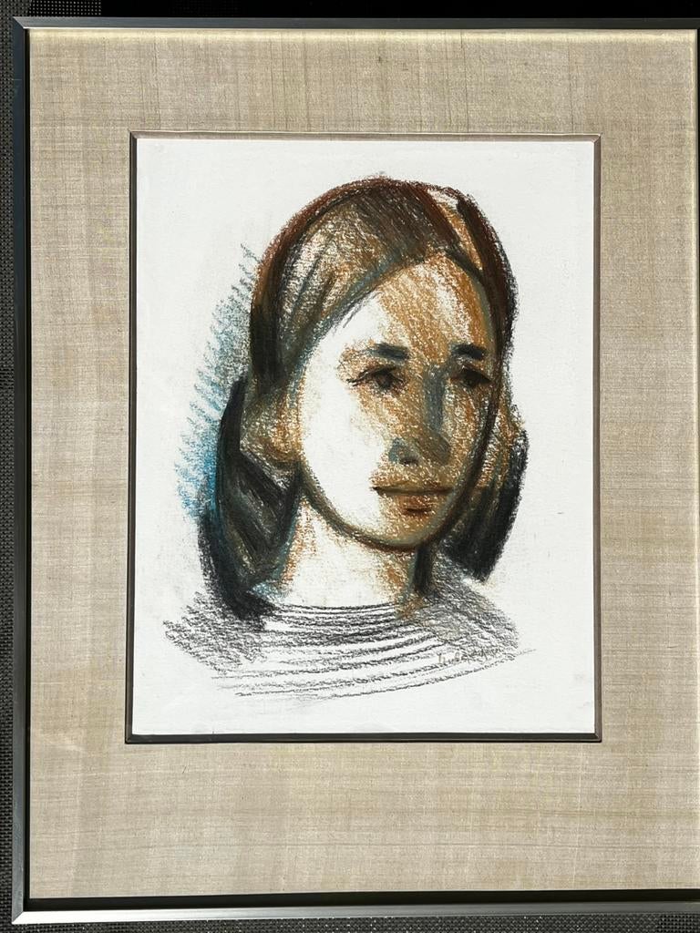 Marcel COCKX pastel aquarelle portret jonge vrouw, Schleiper, Enlèvement