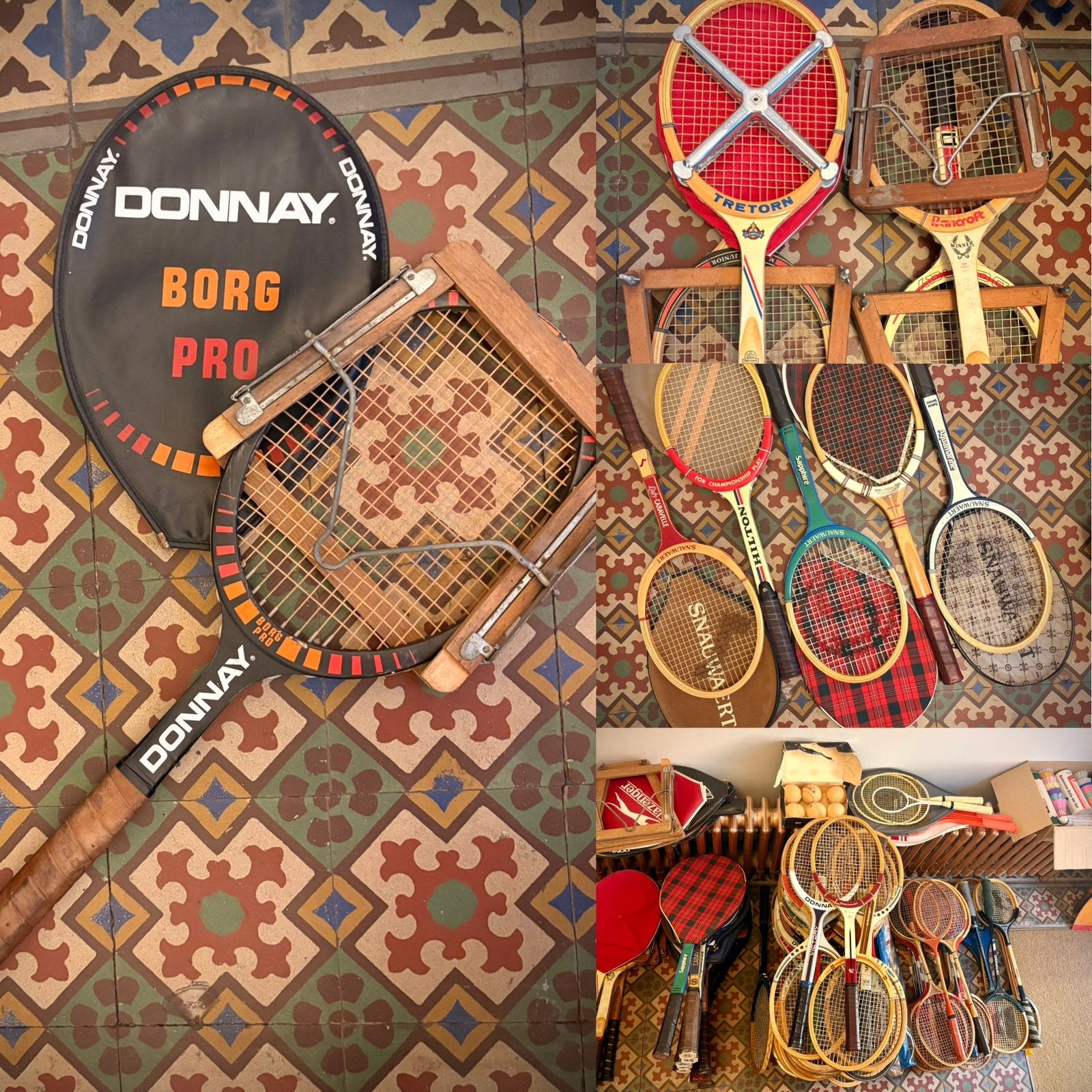 Lot unique de raquettes de tennis vintage, Enlèvement ou Envoi, Comme neuf, Dunlop