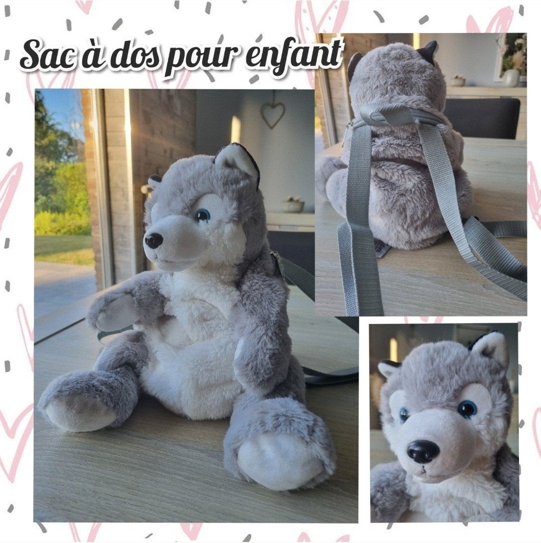 sac à dos pour enfant-gris/blanc-Le petit Ourson, Enlèvement ou Envoi, Utilisé, Autres marques