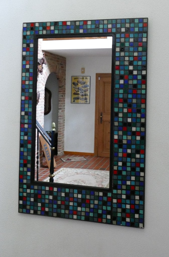 Mozaiek spiegel, Ophalen, Gebruikt, 100 tot 150 cm, Rechthoekig
