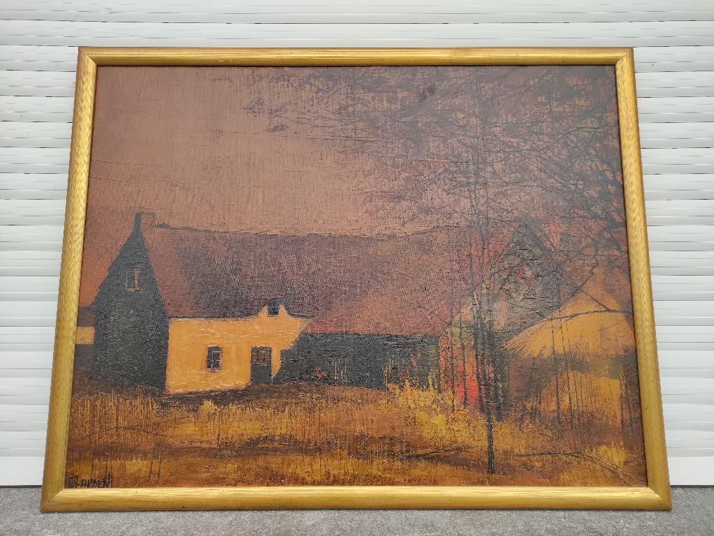 Huile sur toile maison signe Willy frissen, Enlèvement