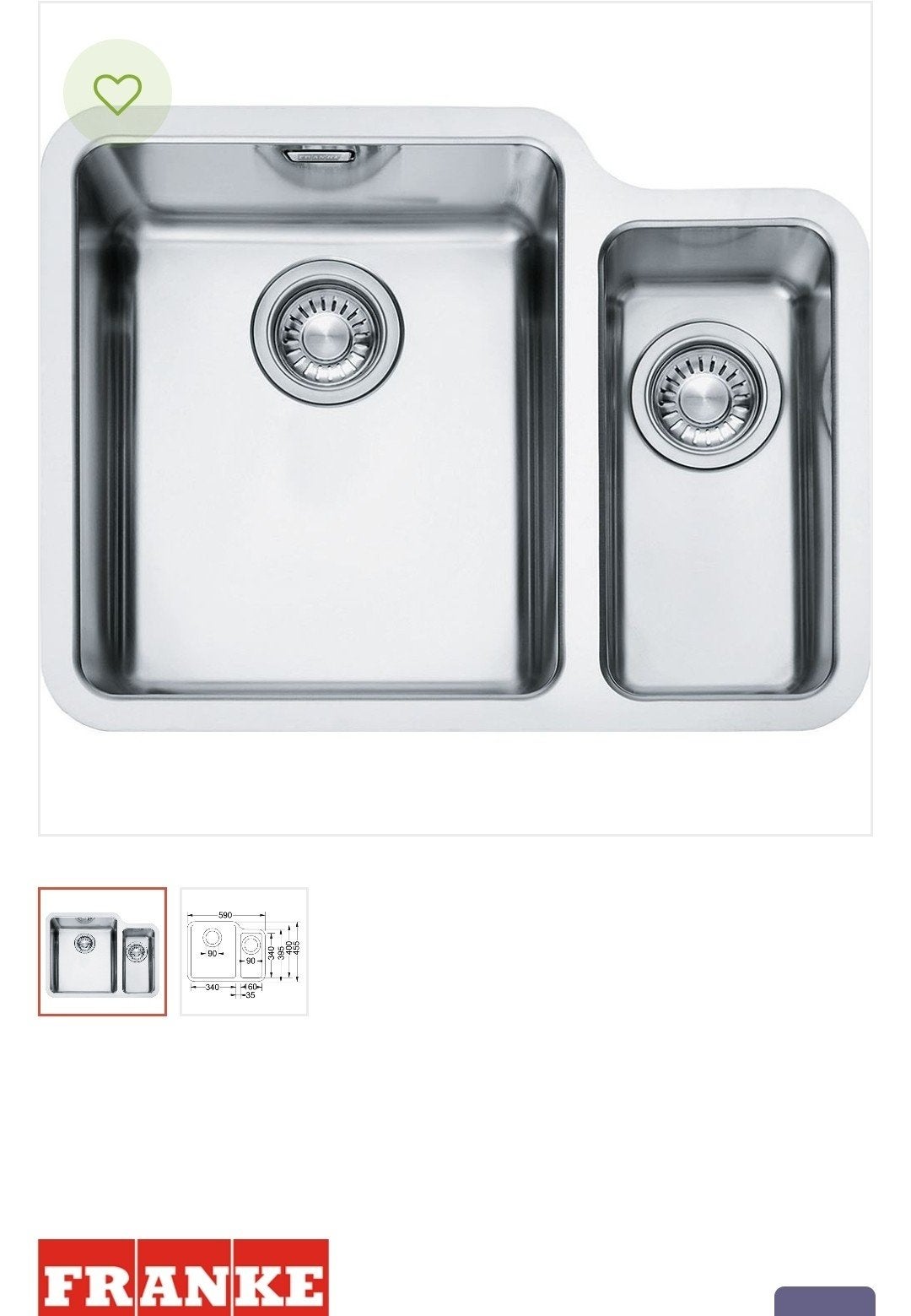 Evier inox Franke Kubus KBX, Enlèvement ou Envoi, Neuf