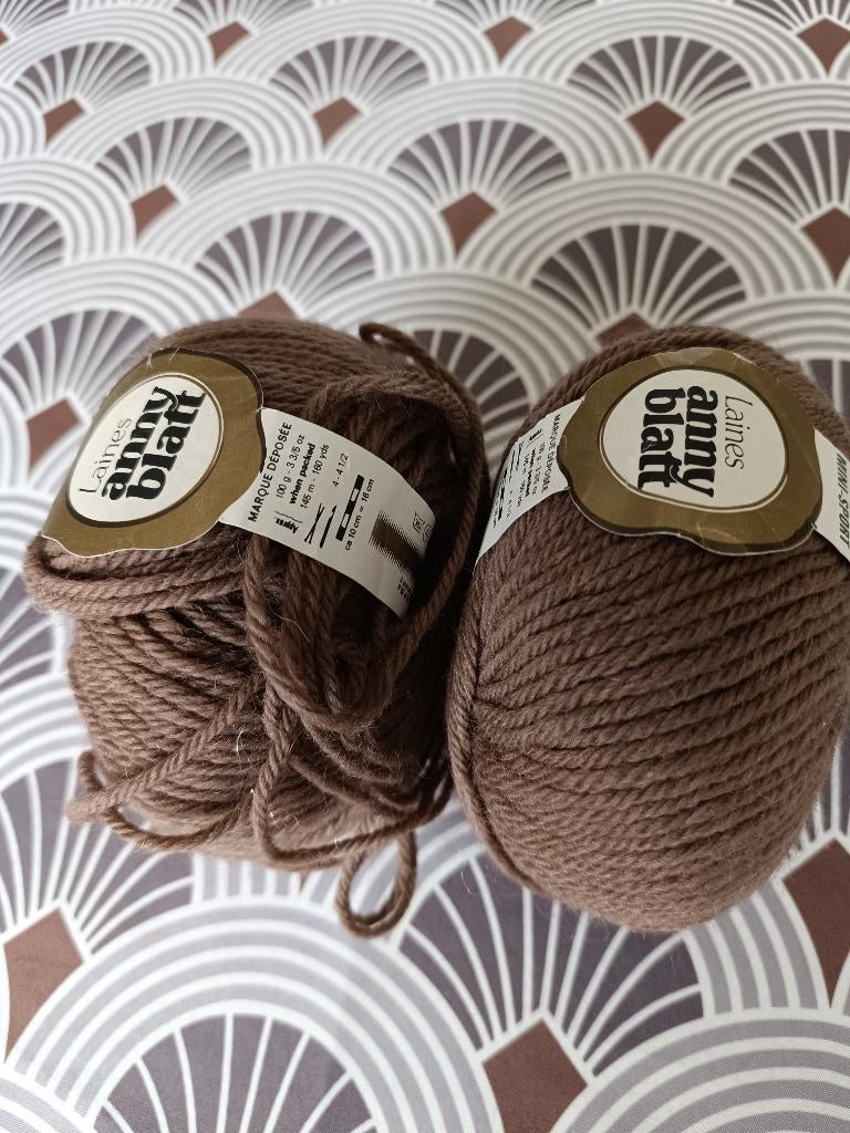 2 x 100 gr Anny Blatt bruin, Hobby en Vrije tijd, Ophalen of Verzenden, Nieuw, Breien of Haken, Wol of Garen