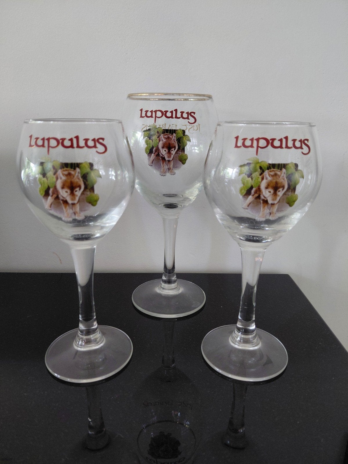 3 glazen Lupulus, Collections, Marques de bière, Enlèvement, Comme neuf, Verre ou Verres, Autres marques