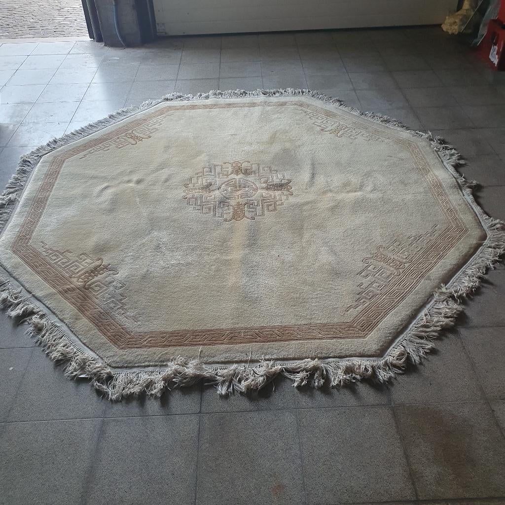 Handgeknoopt Chinees  tapijt – rond/octagon, Ophalen