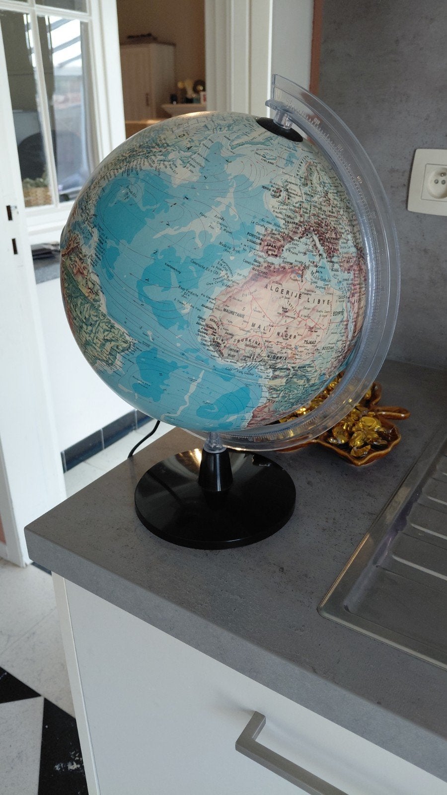 Tecnodidattica Falcon 25 verlichte wereldbol, Gebruikt, Kunststof, Fysische wereldbol, Ophalen of Verzenden