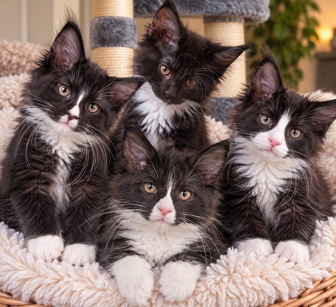 Maine Coon kittens – Freya, Astrid, Thyra & Ylva Catter, Dieren en Toebehoren, Poes, Gechipt, 0 tot 2 jaar
