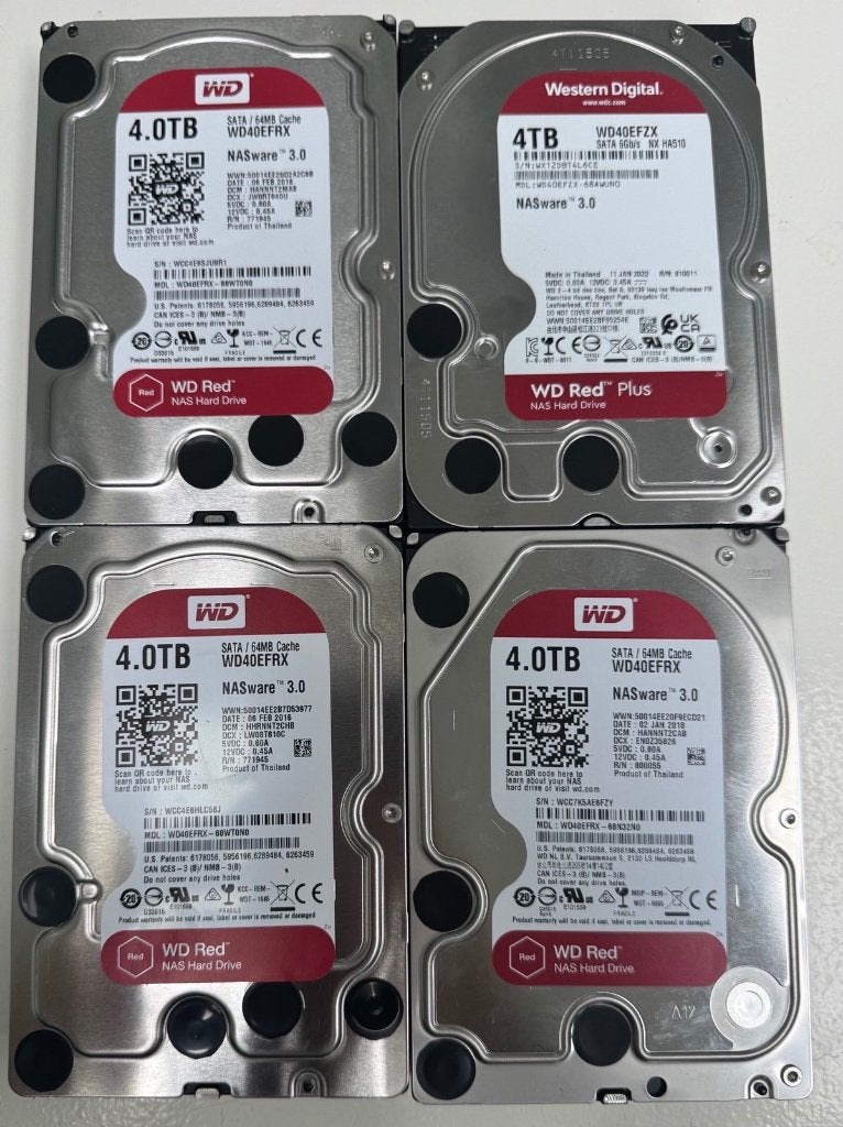 2*WD RED & 1 WD RED Plus - 4TB, Computers en Software, Harde schijven, Intern, Ophalen of Verzenden, Zo goed als nieuw, WD (Western Digital)