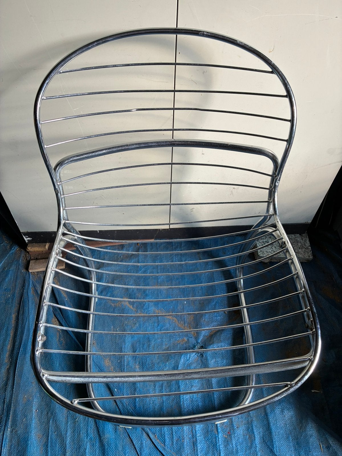 Retro stoel L80 B50 kleur zilver, Ophalen, Zo goed als nieuw