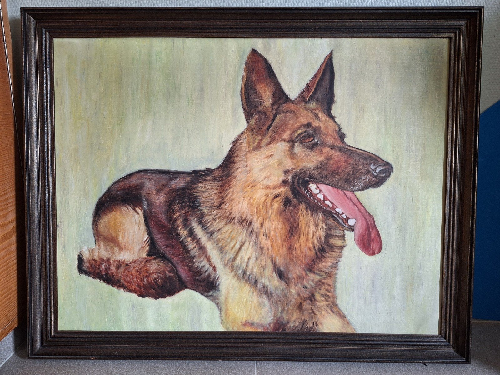 Schilderij met Duitse Herder, Antiek en Kunst, Ophalen