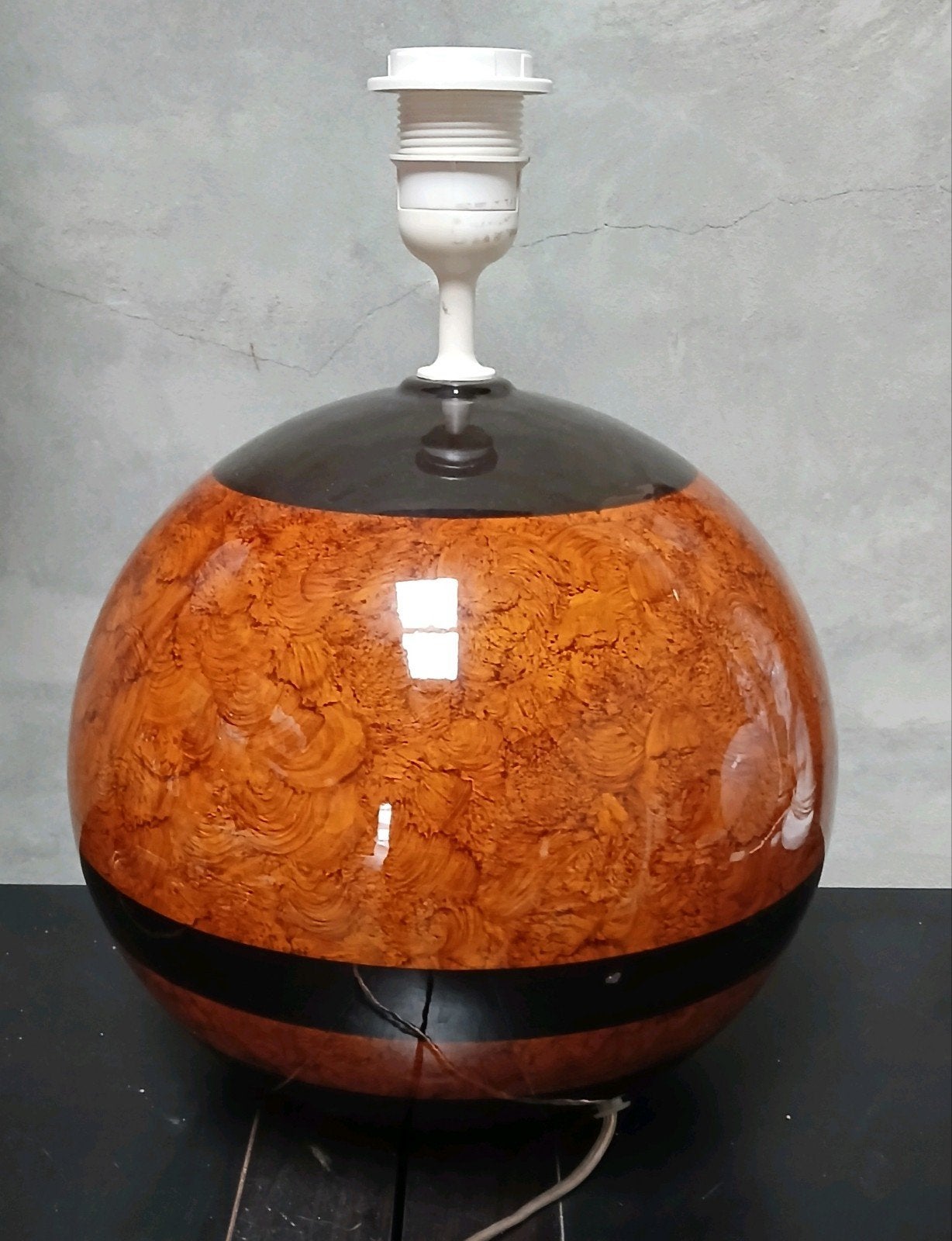Lampe boule céramique  effet écaille — années 70, Enlèvement ou Envoi
