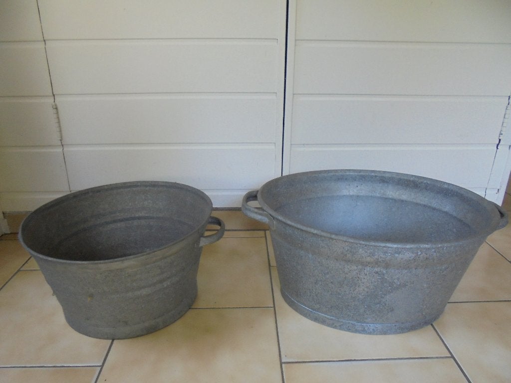zinken badjes, Tuin en Terras, Ophalen, Gebruikt
