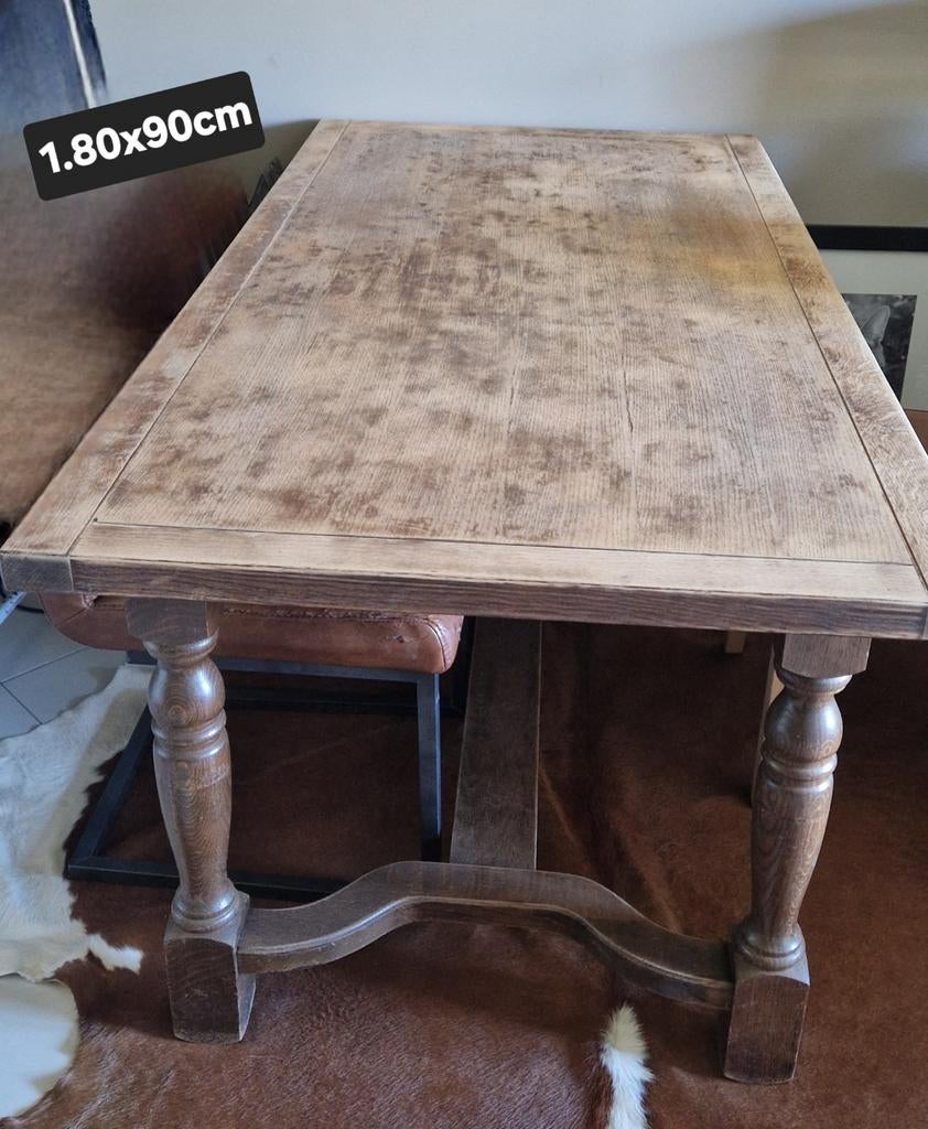 Eiken tafel, 50 à 100 cm, Landelijk, Utilisé, 50 à 100 cm