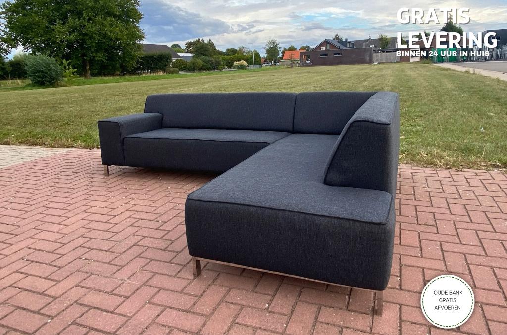 Montel Donkergrijze Stoffen Hoekzetel -Gratis Levering BE, Huis en Inrichting, Minder dan 75 cm, Hoekbank, Ophalen of Verzenden