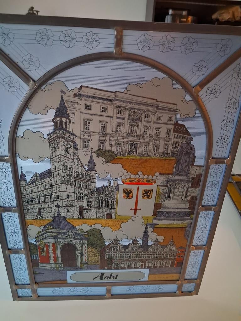 Gebrandschilderd glas in loodwerk, Antiek en Kunst, Ophalen
