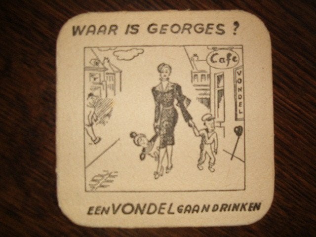 Tapis à bière Vondel Meulebeke 11 : R/F : 94 x 94 mm, Enlèvement ou Envoi, Utilisé, Sous-bock