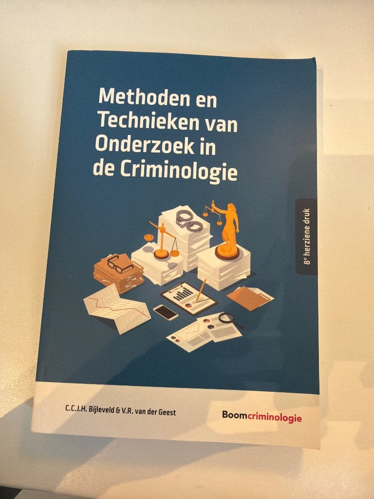 Methoden en technieken van onderzoek in de criminologie, Enlèvement ou Envoi, Utilisé, Enseignement supérieur, Boom