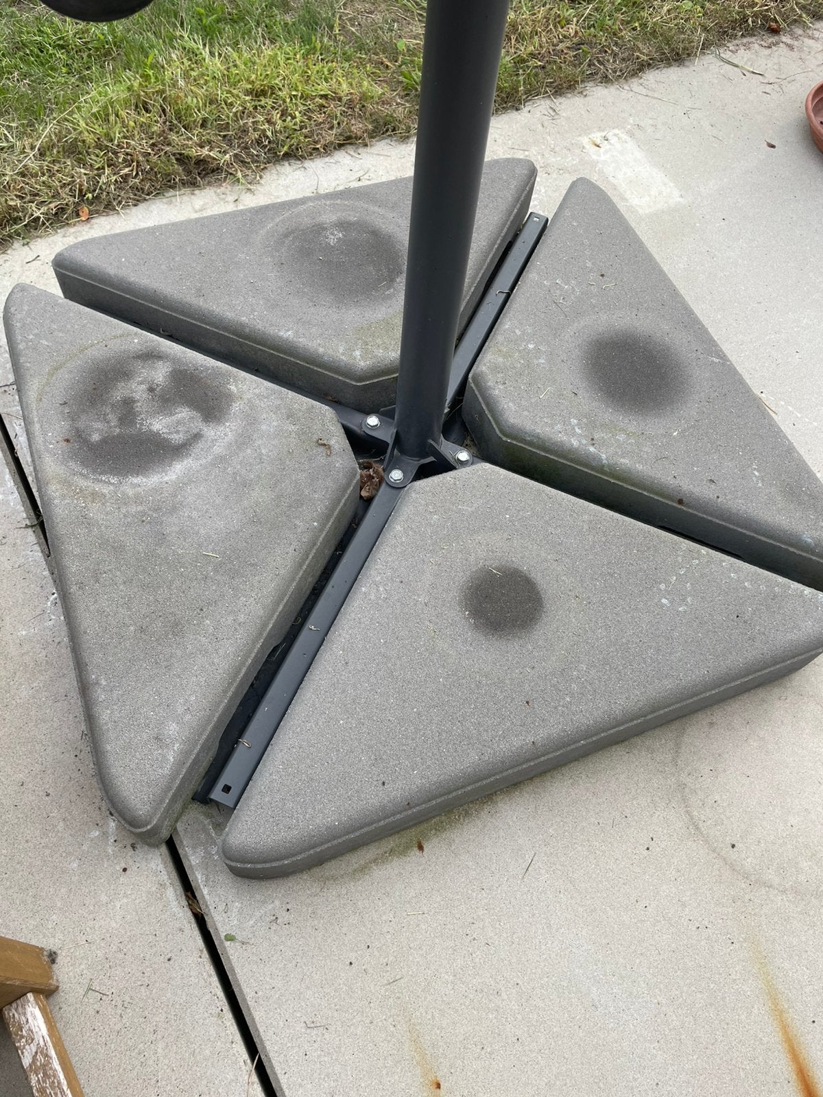 4x Parasolvoet / Parasolstenen – Zware Voet voor Parasol, Ophalen, Zo goed als nieuw, Parasolvoet