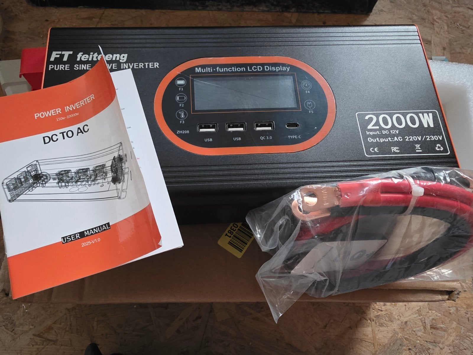 krachtige 2000W omvormer / inverter (DC naar AC 220V-240V), Nieuw