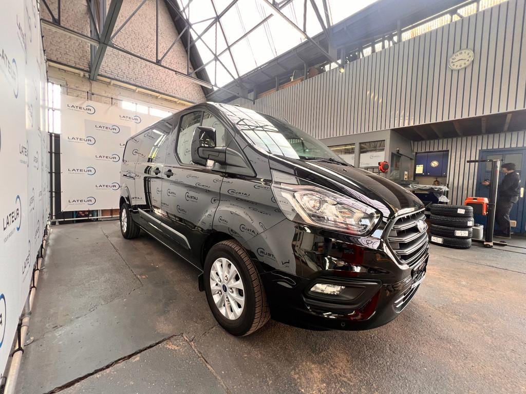 Ford Transit Custom Limited 320S 170pk automaat + houten laa, Auto's, Automaat, Stof, Zwart, Diesel