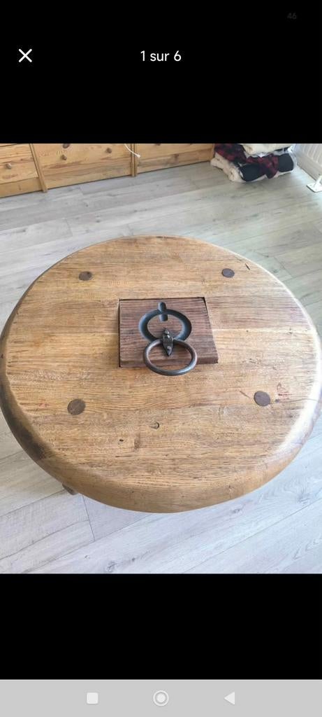 Table ronde année 50, Maison & Meubles, Moins de 50 cm, Rond, Enlèvement, Utilisé