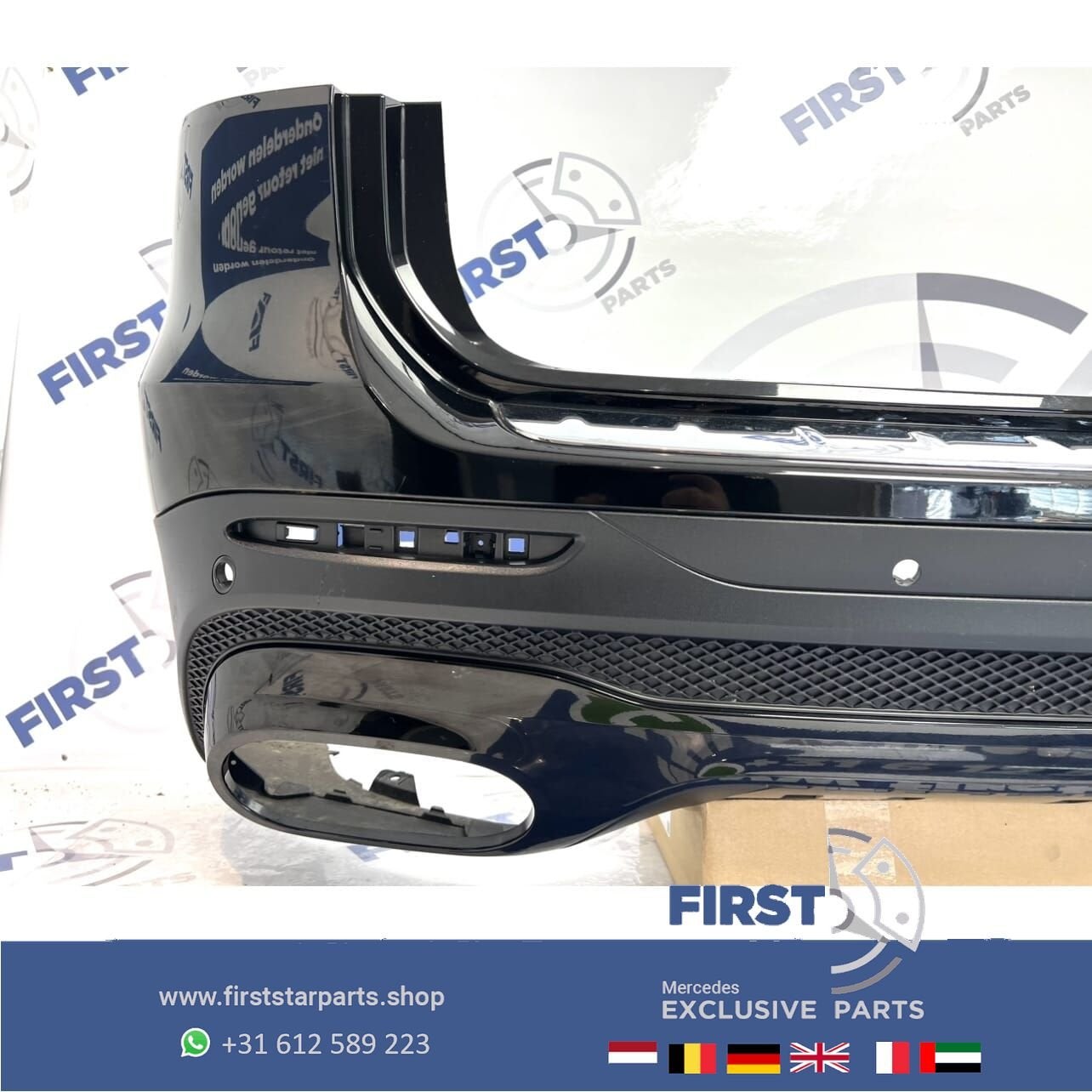 (X247) GLB 35 AMG ACHTERBUMPER + DIFFUSER ZWART origineel Me, Gebruikt, -, Ophalen of Verzenden, Achter