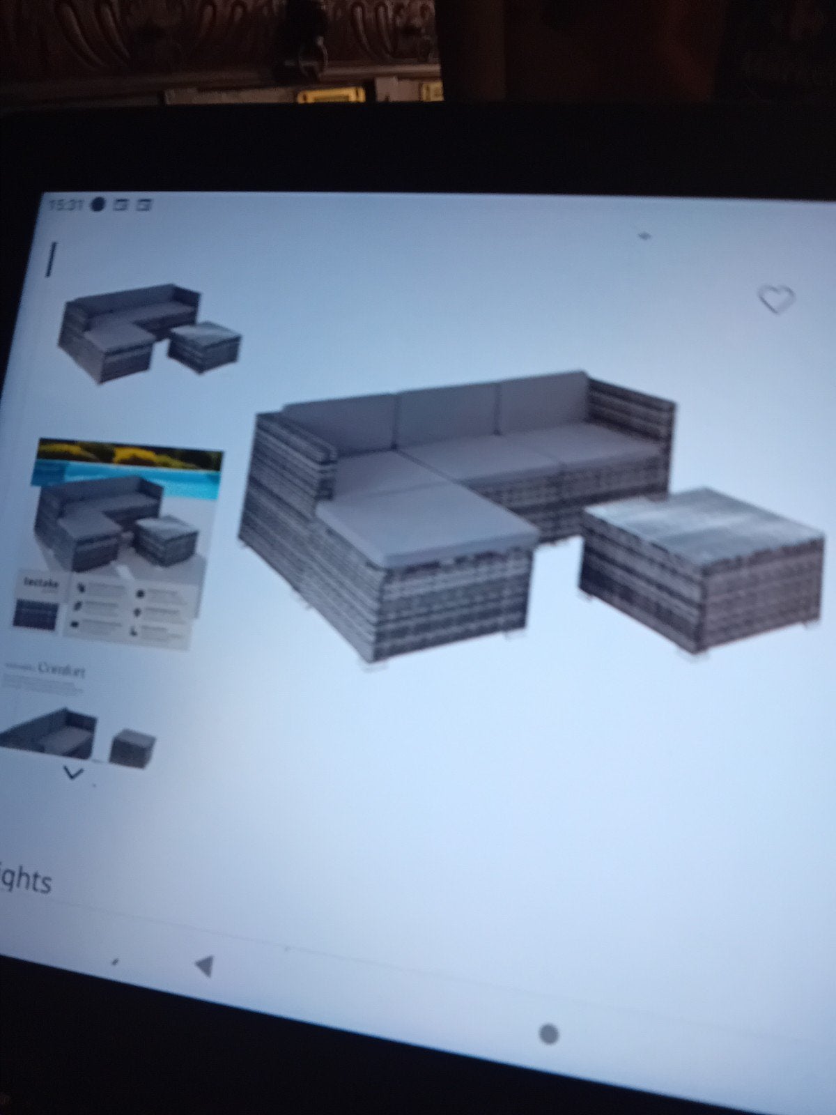 tuinstel hoek kussens tafel, Tuin en Terras, Ophalen of Verzenden, Nieuw