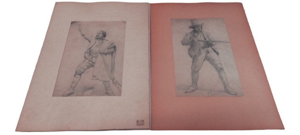 5 dessins au crayon de Xavier Mellery 1845-1921, Antiquités & Art, Art | Dessins & Photographie, Enlèvement ou Envoi, Dessin, Signé