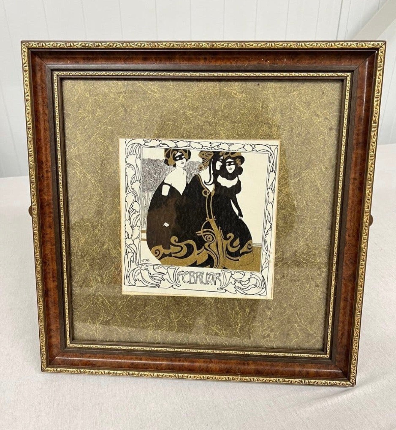 February Ver Sacrum Josef Maria Auchentaller 1898 in lijst, Ophalen of Verzenden