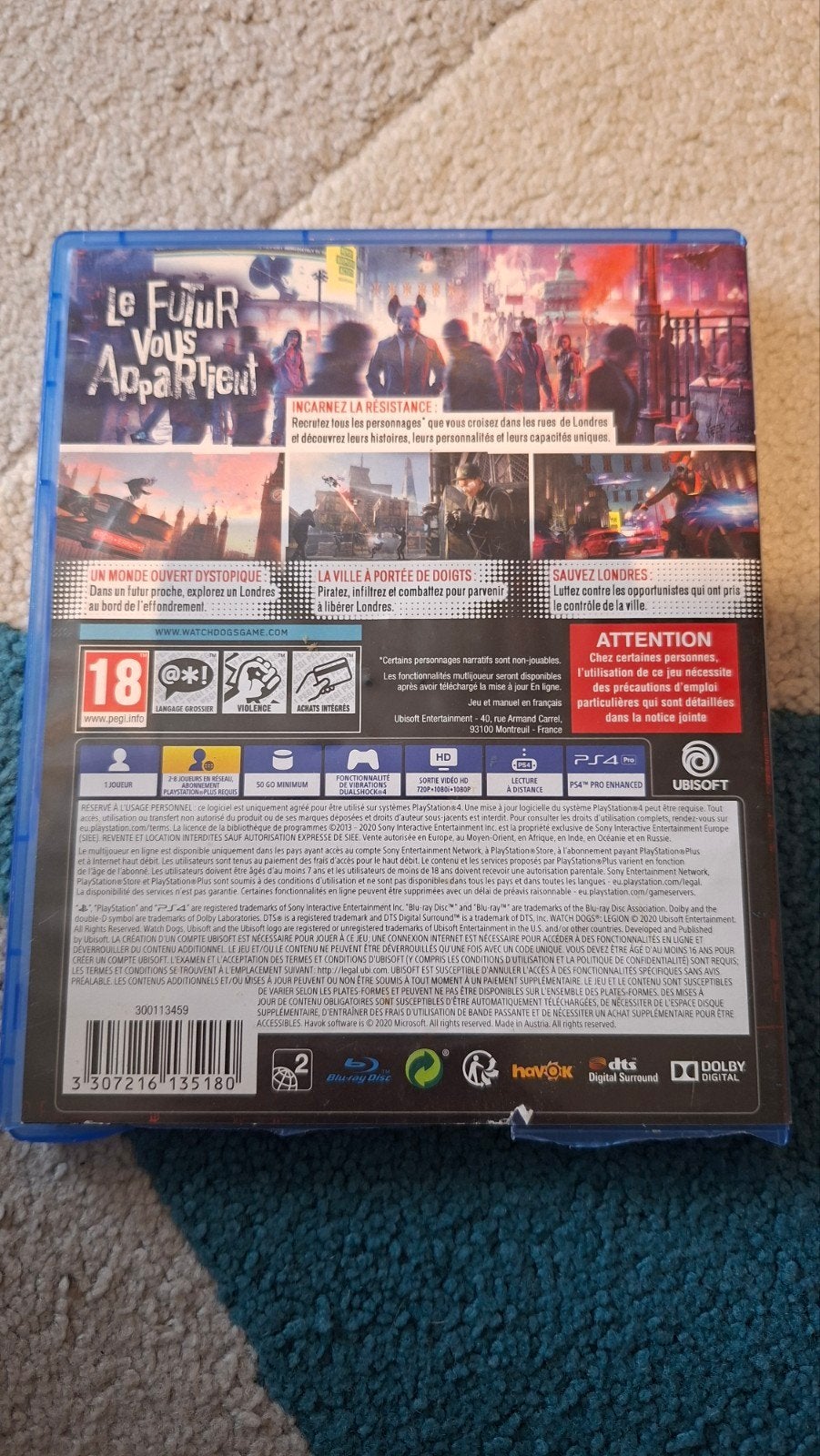 PS4 Watchdogs Legion, 1 joueur, À partir de 18 ans, Aventure et Action, Comme neuf