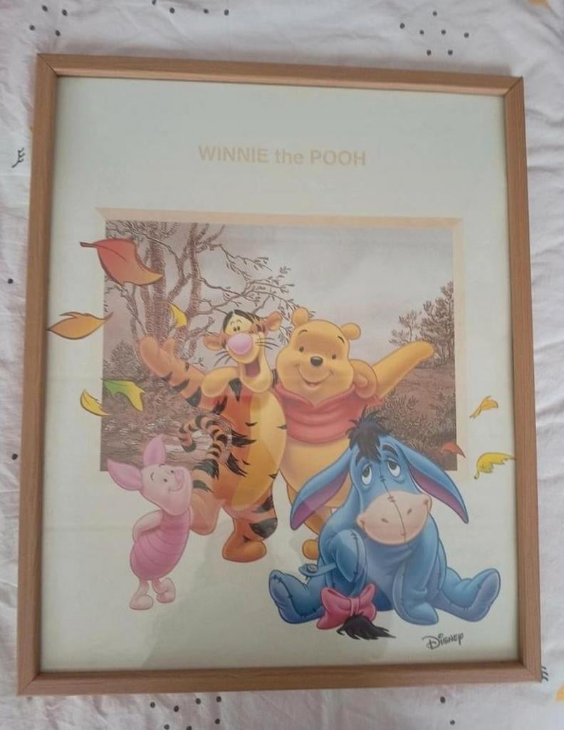 Grand cadre Disney Winnie the Pooh pour chambre enfants, Enlèvement ou Envoi, Comme neuf, Bois, Moins de 50 cm