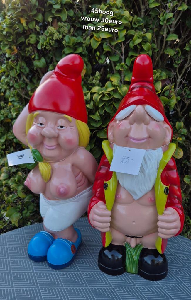 Set grappige kabouters, Enlèvement, Neuf, Synthétique, Nain de jardin